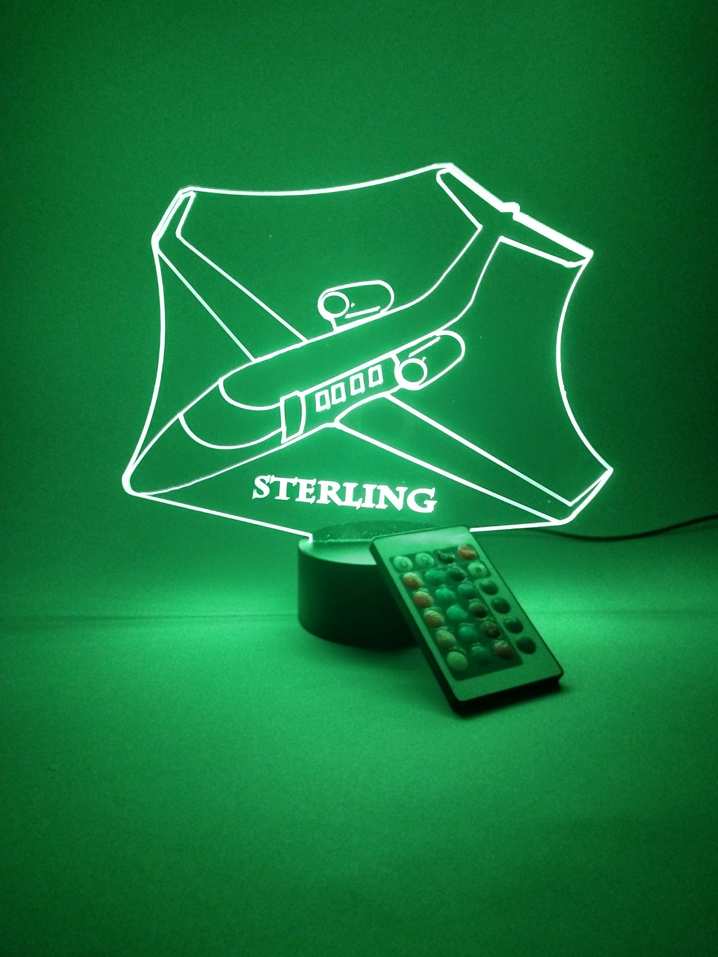 Airplane LED Table top Night Light Up Lamp, 16 color options with Remote