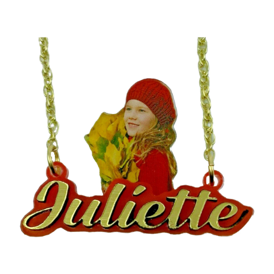 Custom UV Printed Photo Nameplate Necklace