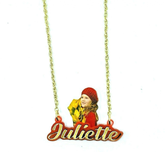 Custom UV Printed Photo Nameplate Necklace