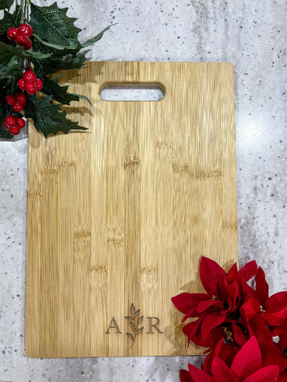 Large Personalized Custom Cutting Cheese Charcuterie Board 14"x10" Engraved Premium Wood