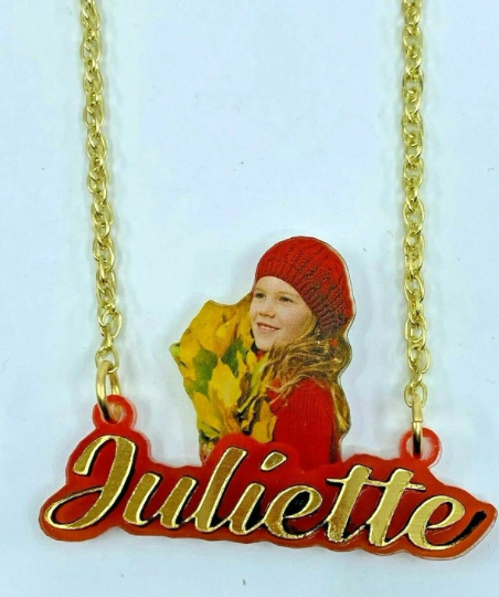 Custom UV Printed Photo Nameplate Necklace