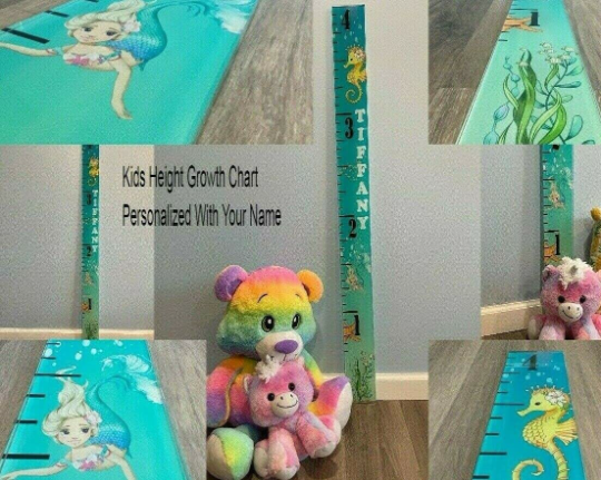 Acrylic Mermaid Under The Sea Design Kids Growth Chart