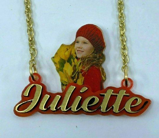 Custom UV Printed Photo Nameplate Necklace