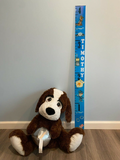 Acrylic Police Man Car Badge Design Height Kids Growth Chart