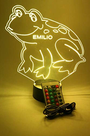 Leaping Frog LED Tabletop Nightlight Up Lamp, 16 Color Changing Options with Remote