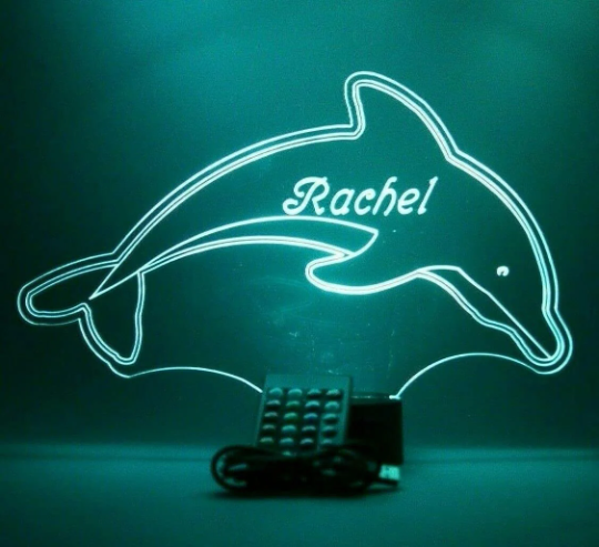 Dolphin LED Tabletop Night Light Lamp, 16 Color options with Remote
