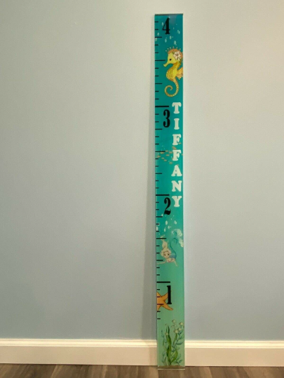 Acrylic Mermaid Under The Sea Design Kids Growth Chart