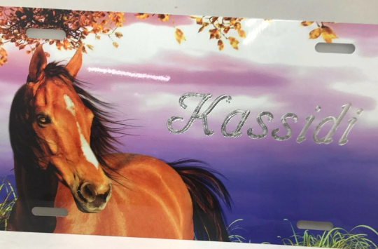 Custom Engraved Stallion License Vanity Plate