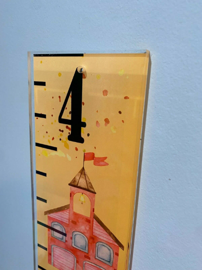 Acrylic Firefighter Fire House Design Kids Growth Chart