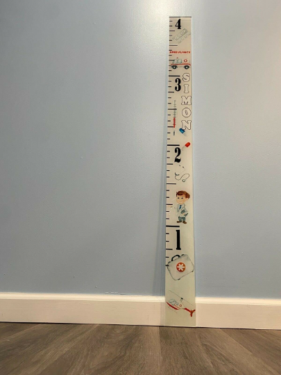 Acrylic Ambulance Doctor Medical Hospital Height Kids Growth Chart