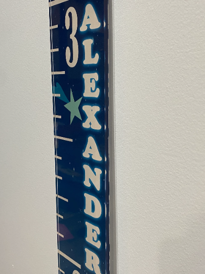 Acrylic Rocket Ships & Space Design Kids Growth Chart