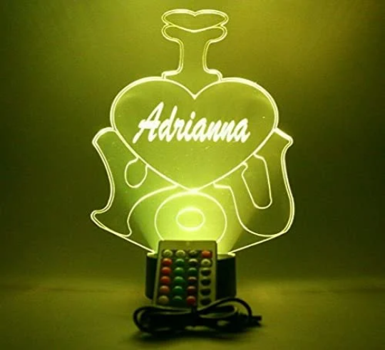 I Love You Heart LED Tabletop Night Light Up Lamp, 16 Color Changing Options with Remote