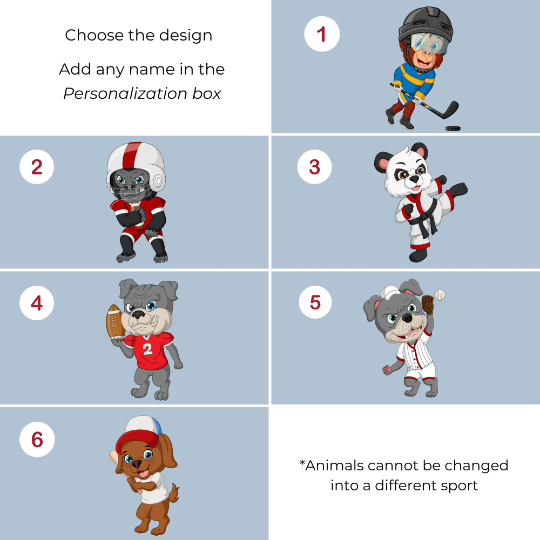 Personalized LED Animal Athlete Deign Table Top Lamp. 16 Color Changing Options with Remote