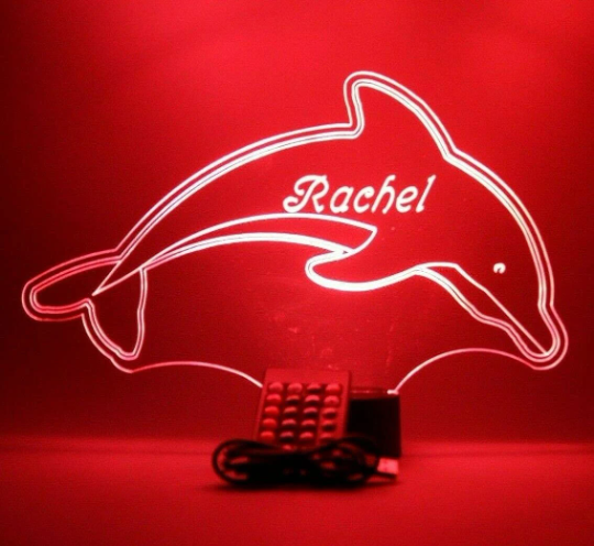 Dolphin LED Tabletop Night Light Lamp, 16 Color options with Remote