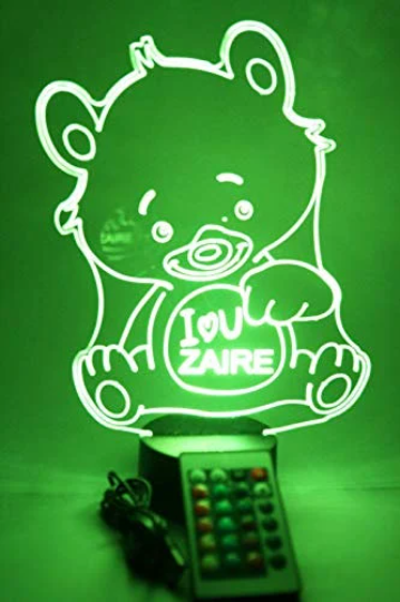 Teddy Bear LED Tabletop Night Light Up Lamp, 16 Color changing options with Remtoe