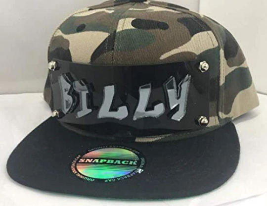 Personalized Custom Snapback Hat Six Panel Flat Bill Snap Back Hat Cap, Laser Cut Graffiti Letters, Custom Made to Order, Exclusive Creation