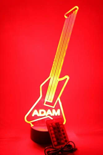 Electric Guitar Music LED Tabletop Night Light Up Lamp, 16 Color options with Remote
