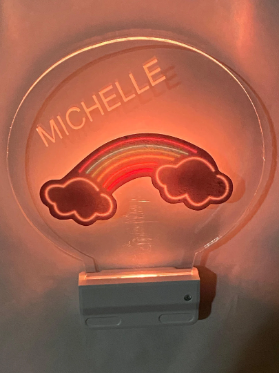 Rainbow Neon Night Light Multi Color Personalized LED Room Wall Plug-in Cool-Touch Smart With Dusk to Dawn Sensor, Bedroom Hallway Bathroom