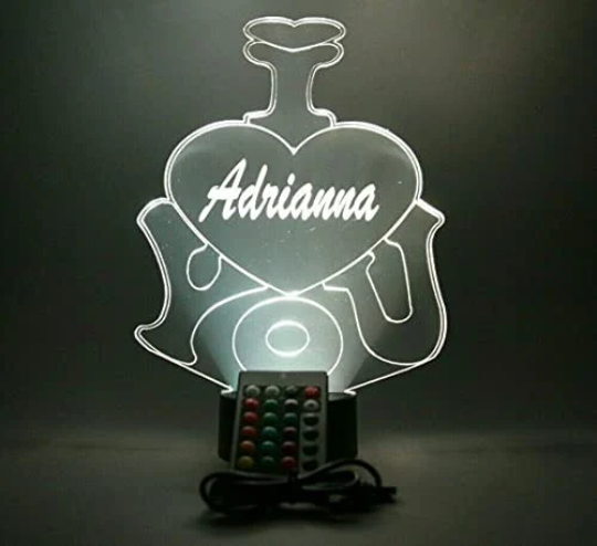 I Love You Heart LED Tabletop Night Light Up Lamp, 16 Color Changing Options with Remote