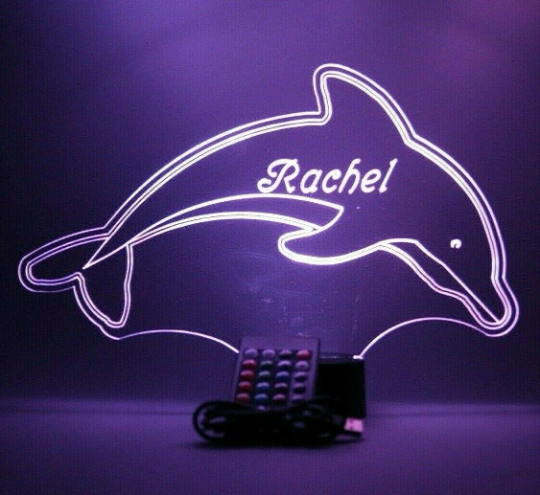 Dolphin LED Tabletop Night Light Lamp, 16 Color options with Remote