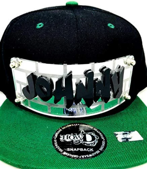 Personalized Custom Snapback Hat Six Panel Flat Bill Snap Back Hat Cap, Laser Cut Graffiti Letters, Custom Made to Order, Exclusive Creation