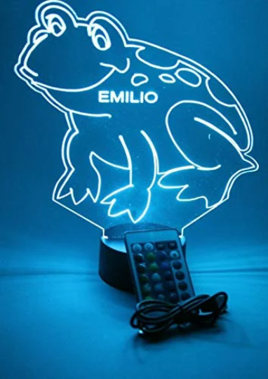 Leaping Frog LED Tabletop Nightlight Up Lamp, 16 Color Changing Options with Remote