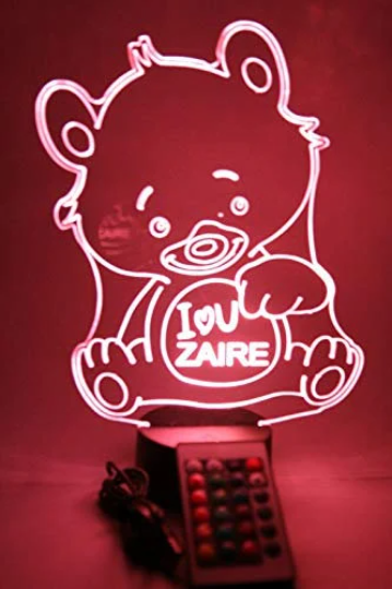 Teddy Bear LED Tabletop Night Light Up Lamp, 16 Color changing options with Remtoe