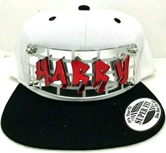 Custom White Hat Black Brim Snapback Hat, Laser Cut Letters