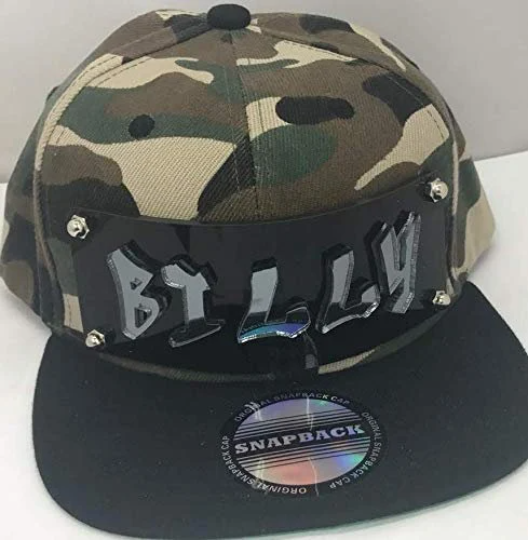 Personalized Custom Snapback Hat Six Panel Flat Bill Snap Back Hat Cap, Laser Cut Graffiti Letters, Custom Made to Order, Exclusive Creation