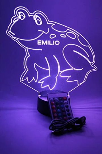 Leaping Frog LED Tabletop Nightlight Up Lamp, 16 Color Changing Options with Remote