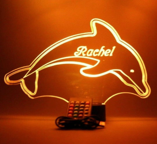 Dolphin LED Tabletop Night Light Lamp, 16 Color options with Remote