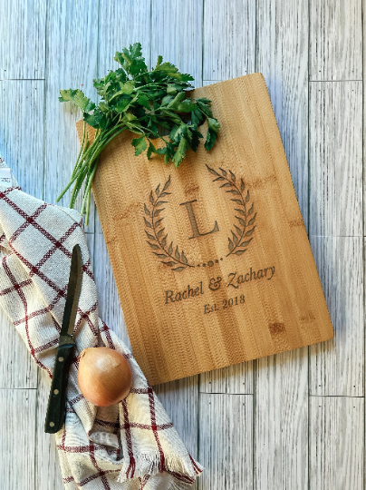 Large Personalized Custom Cutting Cheese Charcuterie Board 14"x10" Engraved Premium Wood