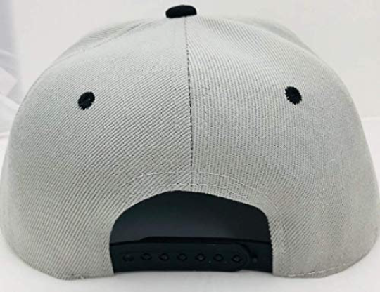 Custom Gray Hat Black Brim Snapback Hat, Laser Cut Letters