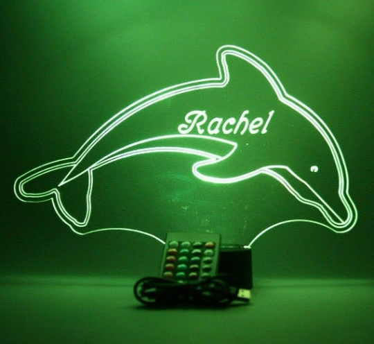 Dolphin LED Tabletop Night Light Lamp, 16 Color options with Remote
