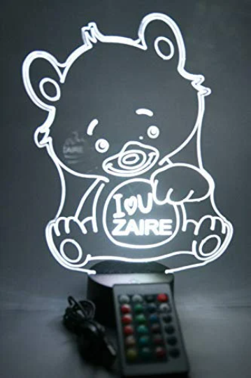 Teddy Bear LED Tabletop Night Light Up Lamp, 16 Color changing options with Remtoe