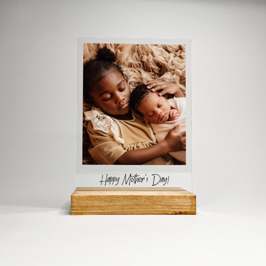 Dear Mom, Custom Photo & Note to Mom with Wood Stand