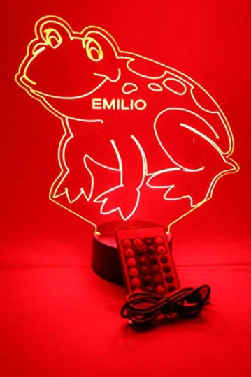 Leaping Frog LED Tabletop Nightlight Up Lamp, 16 Color Changing Options with Remote