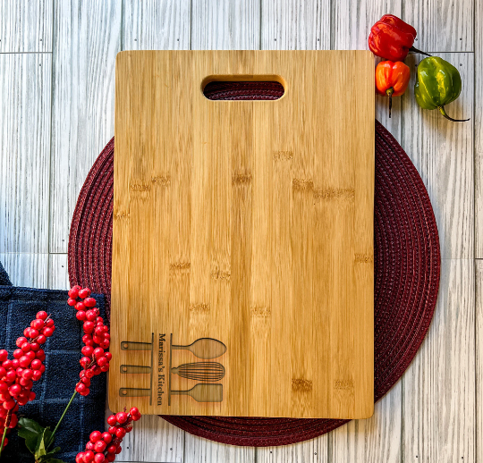 Large Personalized Custom Cutting Cheese Charcuterie Board 14"x10" Engraved Premium Wood