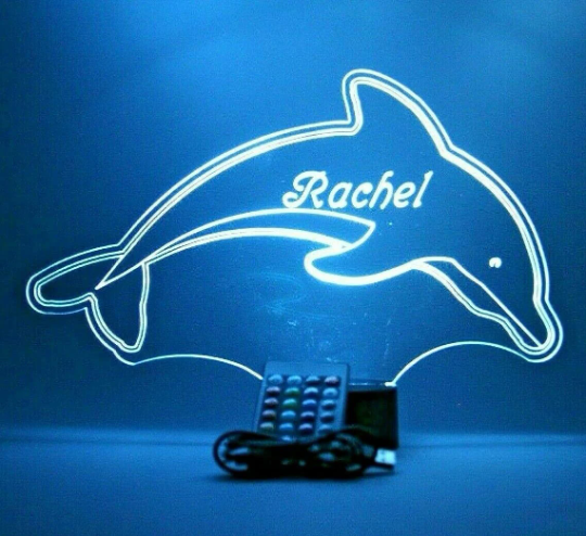 Dolphin LED Tabletop Night Light Lamp, 16 Color options with Remote