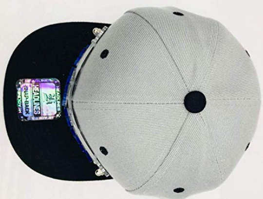 Custom Gray Hat Black Brim Snapback Hat, Laser Cut Letters