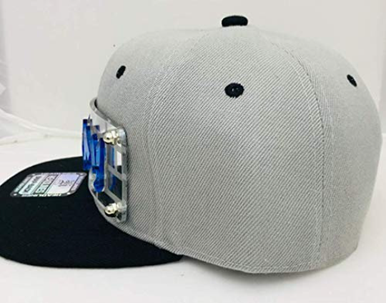 Custom Gray Hat Black Brim Snapback Hat, Laser Cut Letters