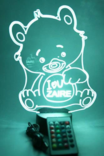Teddy Bear LED Tabletop Night Light Up Lamp, 16 Color changing options with Remtoe