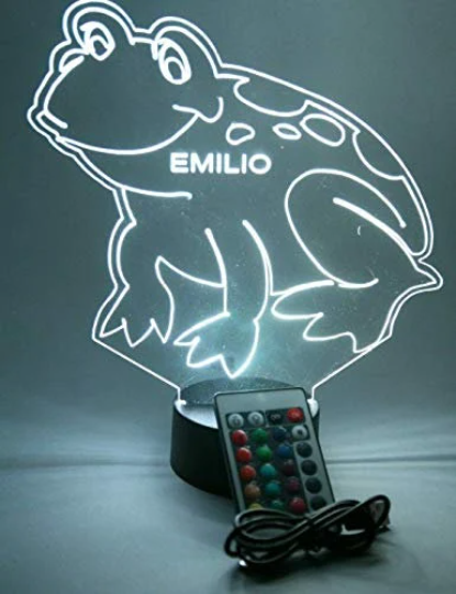 Leaping Frog LED Tabletop Nightlight Up Lamp, 16 Color Changing Options with Remote