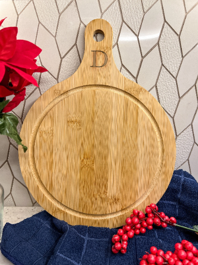 Large Charcuterie Board 13"x10" Round Premium Wood Engraved