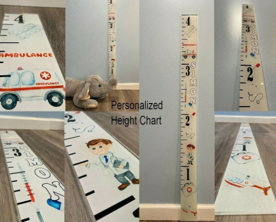 Acrylic Ambulance Doctor Medical Hospital Height Kids Growth Chart