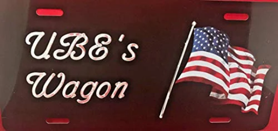 Custom Engraved American Flag USA License Vanity Plate