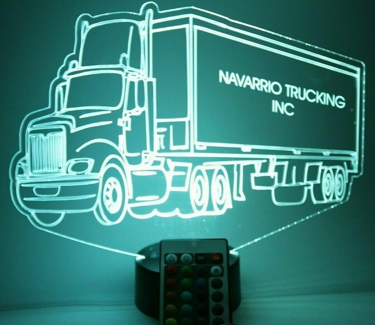 Tractor Trailer LED Tabletop Night Light Up Lamp, 16 Color options with Remote