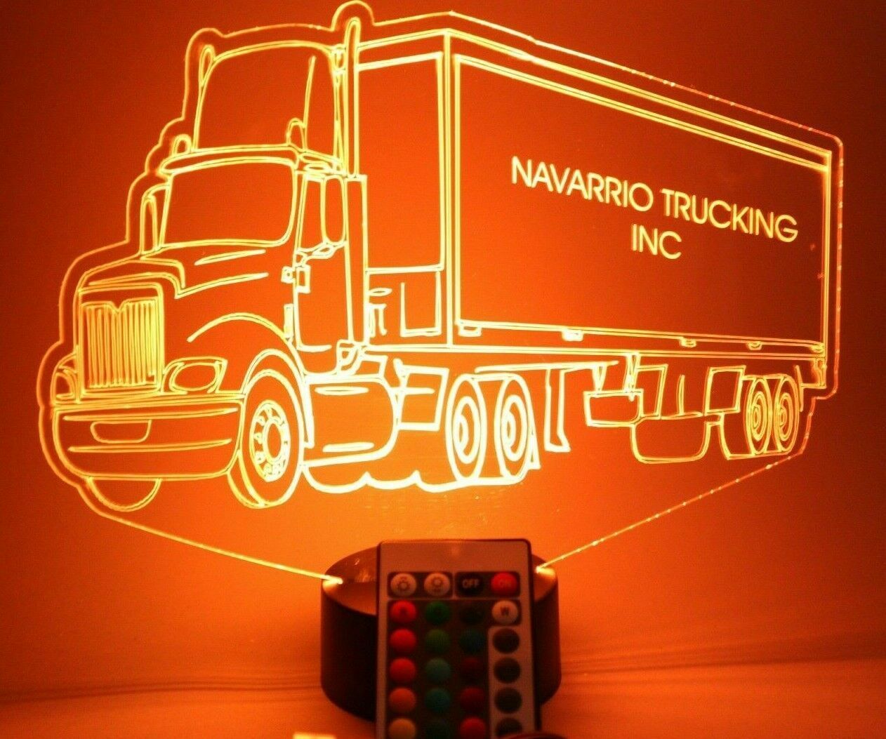 Tractor Trailer LED Tabletop Night Light Up Lamp, 16 Color options with Remote