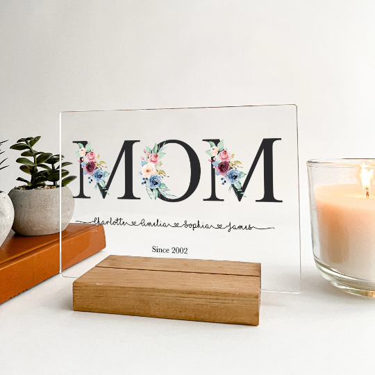 Custom Mothers Day Gift Photo Wood Stand
