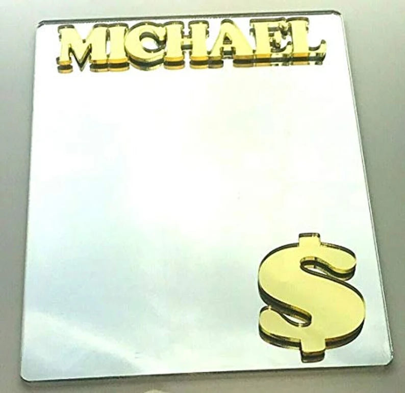 Money Sign Locker Mirror Magnet, Personalized Back to School Magnetic Sports Locker or Refrigerator Magnet Decor